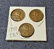 1949 Wheat Penny Trio P, D, S Coin