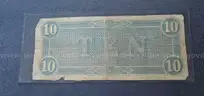 1864 Confederate Civil War Ten Dollar Bill in Holder $10