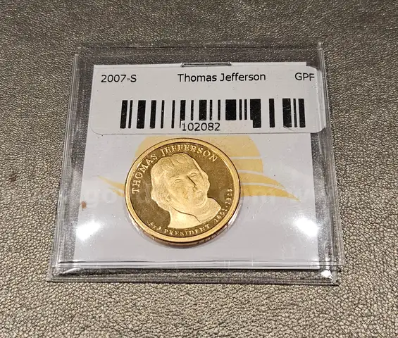 2007-S Proof Thomas Jefferson Dollar Coin
