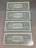 Lot of 4 Sequential Silver Certificate Dollar Bill in Holder