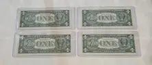 Lot of 4 Sequential Silver Certificate Dollar Bill in Holder