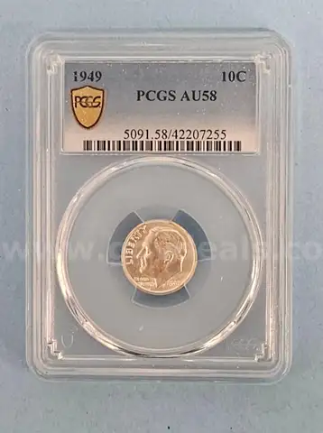 1949 AU58 Dime Coin