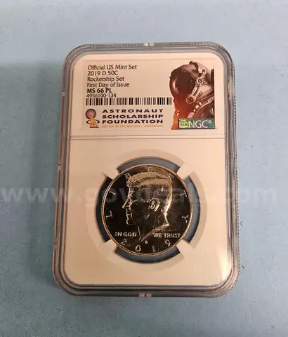 2019 D Rocketship Set MS66 PL Half Dollar Coin