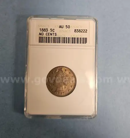 1883 5C No Cents V Nickel Coin