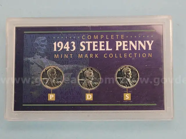 1943 Complete Mint Mark Steel Penny Collection