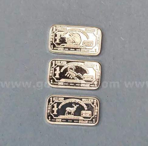 Set of 3 - Eagle, Scorpion & Deer Gram Silver Bars