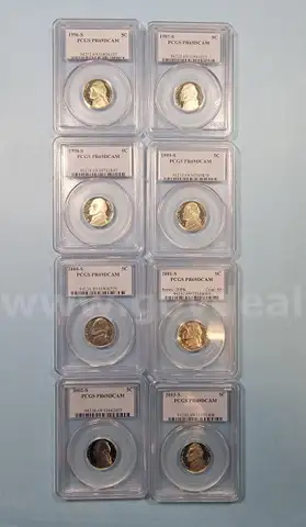 Set of 8 1996-2003 Nickles