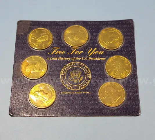 Free for You US Presidential Solid Brass Coin Set
