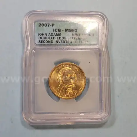 2007-P MS63 John Adams Dollar Error