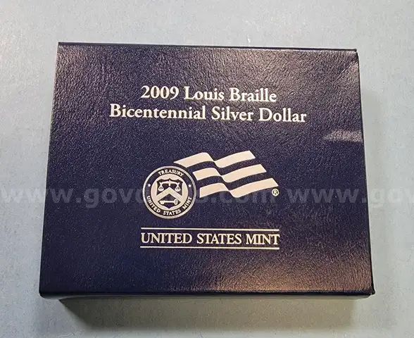 2009 Louis Braille Bicentennial Silver Dollar