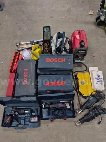 Lot of Bosch Reciprocating Saws & Miscellaneous Items