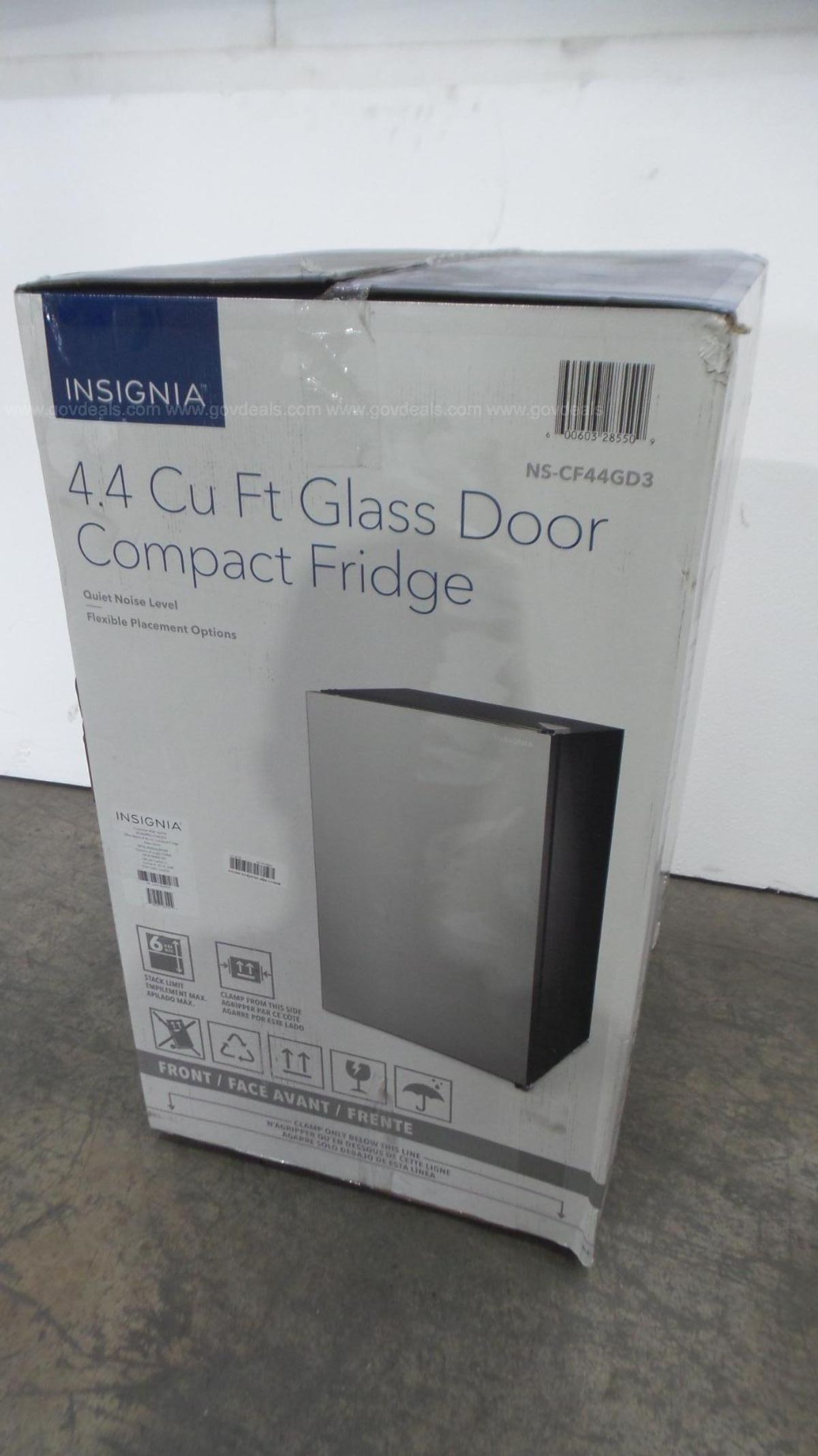 1-New)-Insignia 4.4 Cu. Ft. Mini Fridge with Glass Door, Model: NS-CF44GD3  | GovDeals