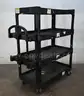 Rubbermaid Utility Cart with Lipped Plastic Shelves: 700 lb Load Capacity