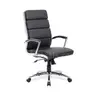 Lot of (8) New OfficeSource Executive High Back Black Chairs with Chrome Frame