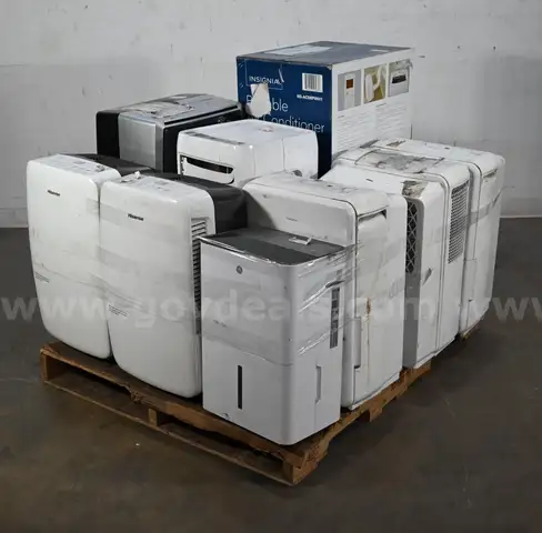 Lot of (10) Used Dehumidifiers and Air Conditioners