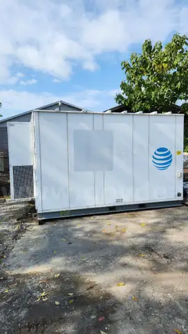 Mobile deployable Telecommunications office with 200A service and AC units included.