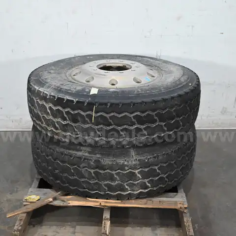 (2) Falken 315/80R22.5 Tires on 10 Lug Rim
