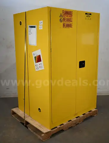 Lot of (2) ULINE 45-Gallon Flammable Liquid Storage Cabinet