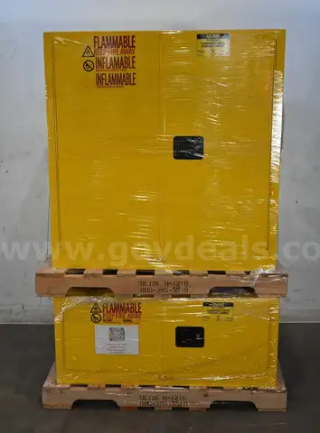Lot of (4) ULINE Flammable Liquid Storage Cabinets