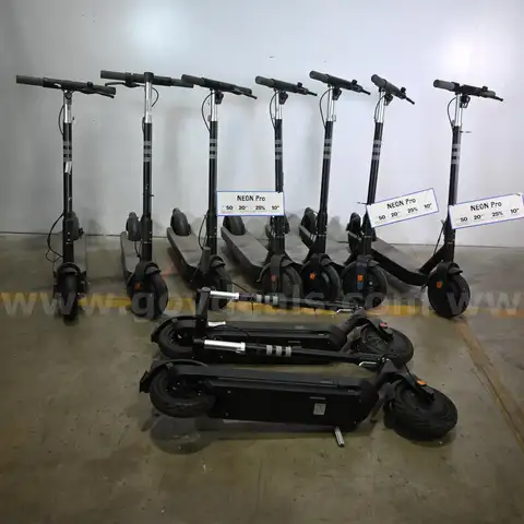 Lot of (9) Neon Pros ES30 Electric Scooters (display models)