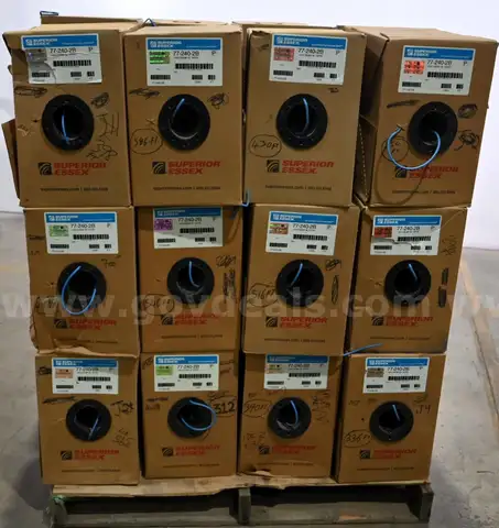 Lot of (37) Cases of Superior Essex 77-240-2B Ethernet Cable Shielded C6CMP 4x23 AWG (700ft+)