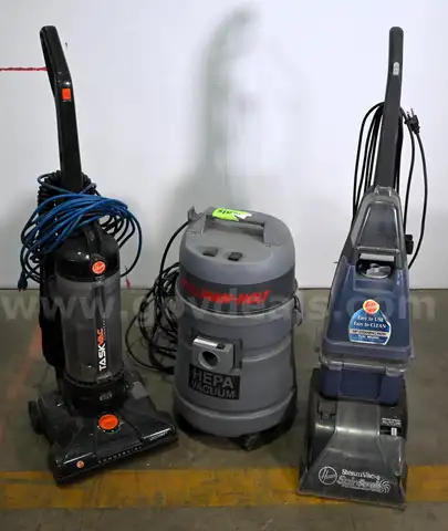 Lot of (3) Commercial Vacuum Cleaners/Floor Finishing Machines  (Hoover/Pullman-Holt)