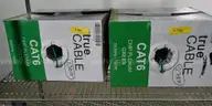 Lot of (8) Cases (200ft+) TRUE CABLE Cat6 Plenum Bulk Ethernet Cable (CMP), Unshielded UTP 23AWG  (Various Lengths)