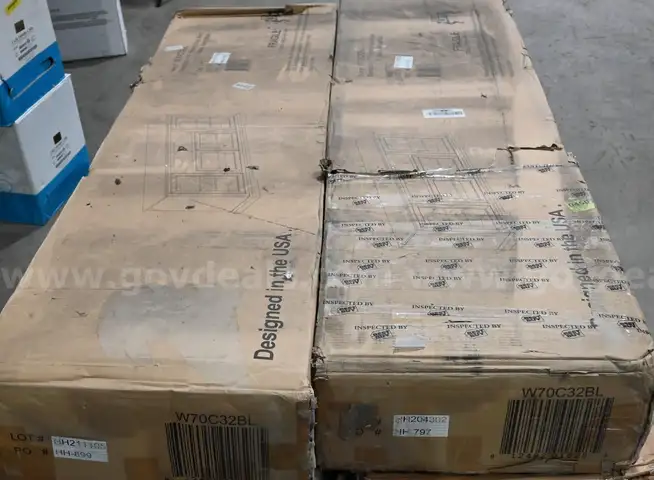 Lot of (2) Walker Edison 70" Highboy Style Wood TV Stand