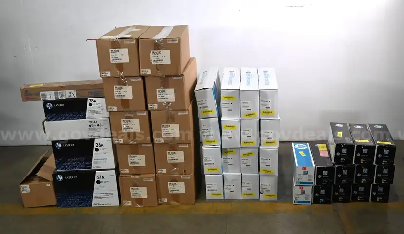 Lot of Various NEW HP Printer Toner and Fuser Units w/ (1) Konica Minolta Toner