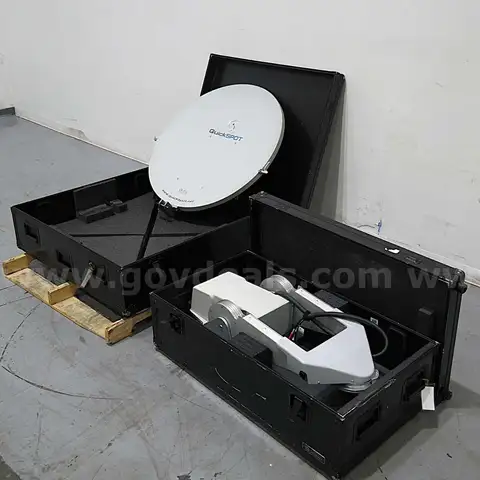 AVL Technologies 960 Satellite Antenna Controller Rack w/ Antenna Dish In Cases
