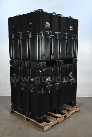 Lot of (2) Pelican Hardigg Single Lid Cases Extra Large with Pallet Feet 45L x 32W x 32H