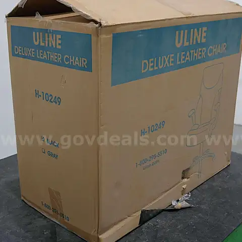 NEW OPEN BOX Uline H-10249 Deluxe Leather Chair