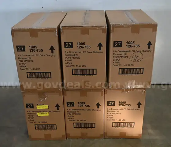 Lot of (24) NEW Commercial Electric 8in LED Color Changing Recessed Kit- White