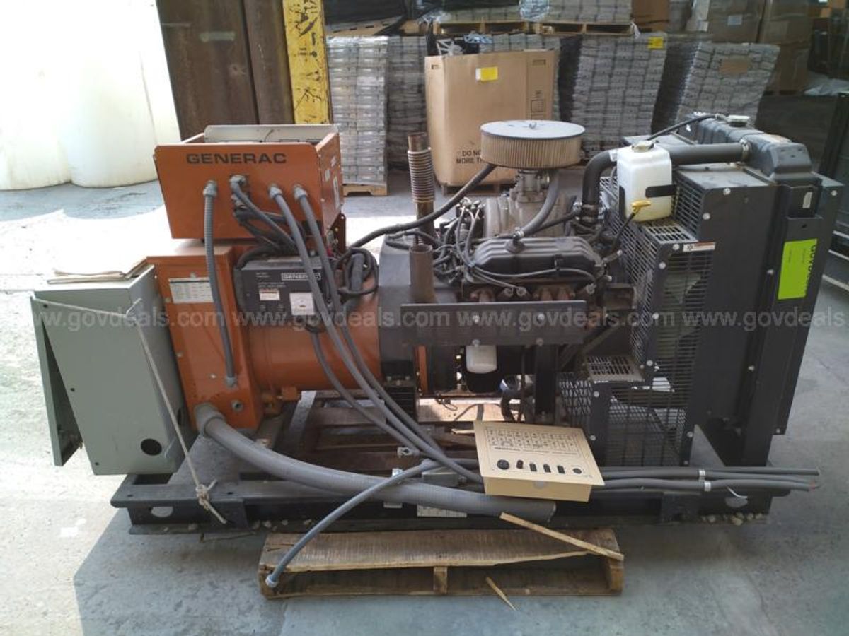 Generac 3 Phase Generator 35kw 120208 60hz V6 Engine Model 4742950100 Allsurplus 0010