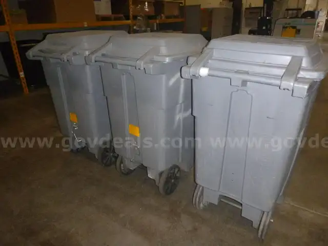 (3) Work Saver Caster Cart 90 Gallon Toters