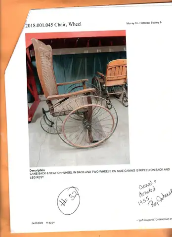 3 Early (antique) wheelchairs