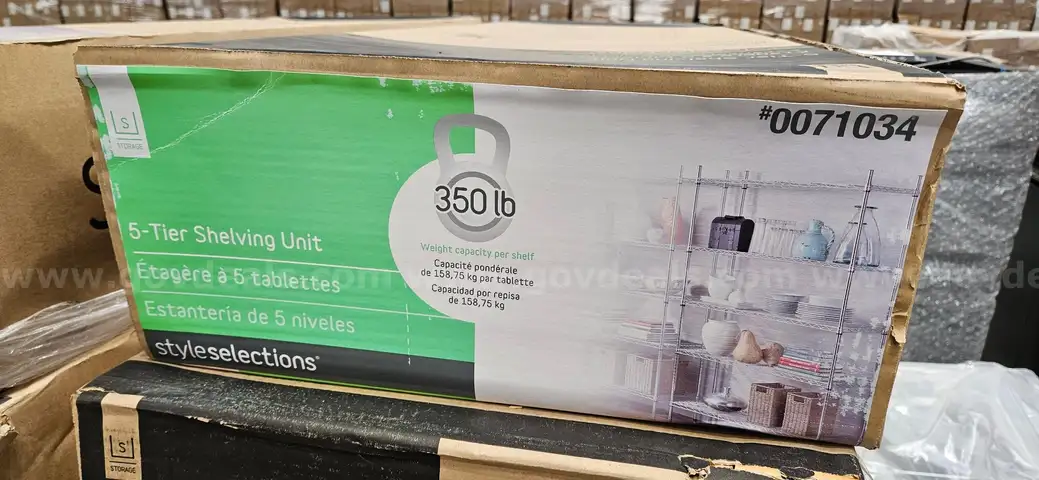 5-Tier Shelving Unit, twelve boxes (9)