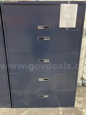 Blue 5 Drawer Filing Cabinet
