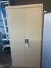Two Tan Metal Cabinets w/ Key