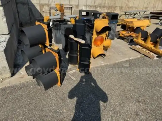 Lot of traffic signals and equipment