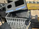 Lot of (2) trash bin containers with removable bins.