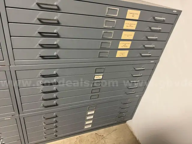 Steel map cabinet, large layout blueprint storage lot #2