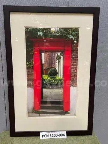 Picture Frame, Office, Red Door Frame, Wood Frame