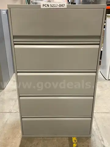 Cabinet, Filing, 5 drawers, Lateral, Metal