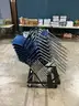 Chair, Office, Guest Chair, Blue, W/Cart, Metal