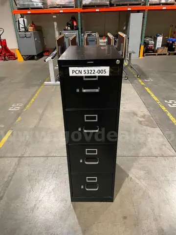 Cabinet, Filing, 4 Drawers, Metal, Black