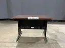 Desk, Office, Workstation, Wood-Top, Metal Frame