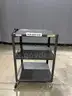 Cart, Storage, 3-Shelves, Metal, With Outlet, Metal, With Wheels