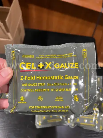 *Lot of 20* Celox z-fold hemostatic gauze (expired)