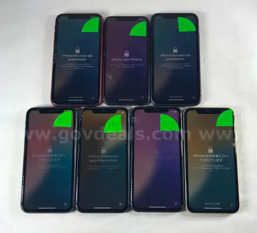 Lot of 7 Mix Used Apple iPhones &#x2013; Cloud Locked &#x2013; Cracked Screens &#x2013; Grade C-D